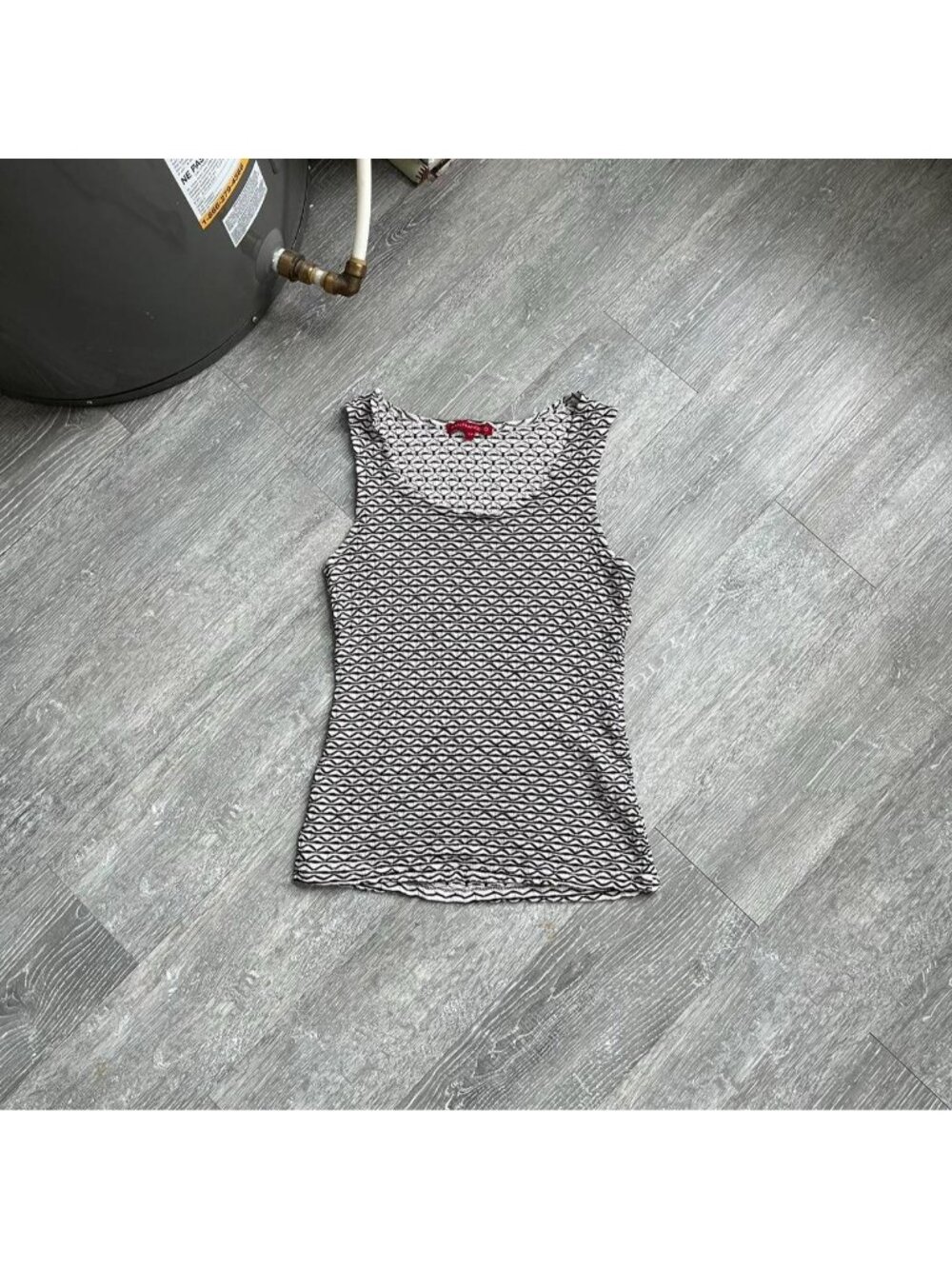 White / Black Vintage “San Francisco” Y2K Pattern Cami / Tank Top / Shirt